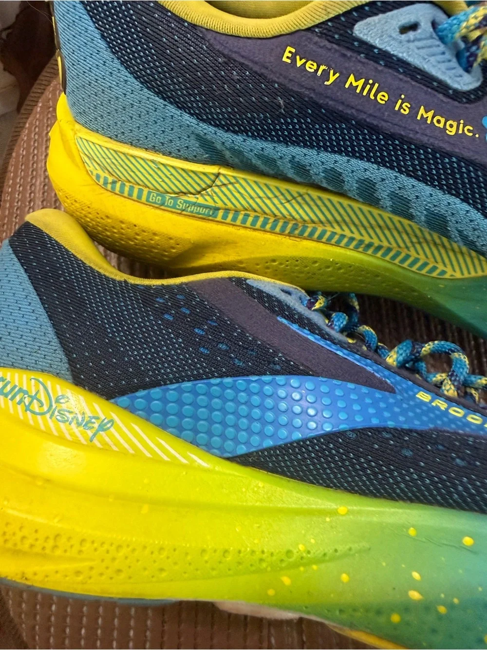 Brooks  Blue and Yellow RunDisney Inspired Sneakers